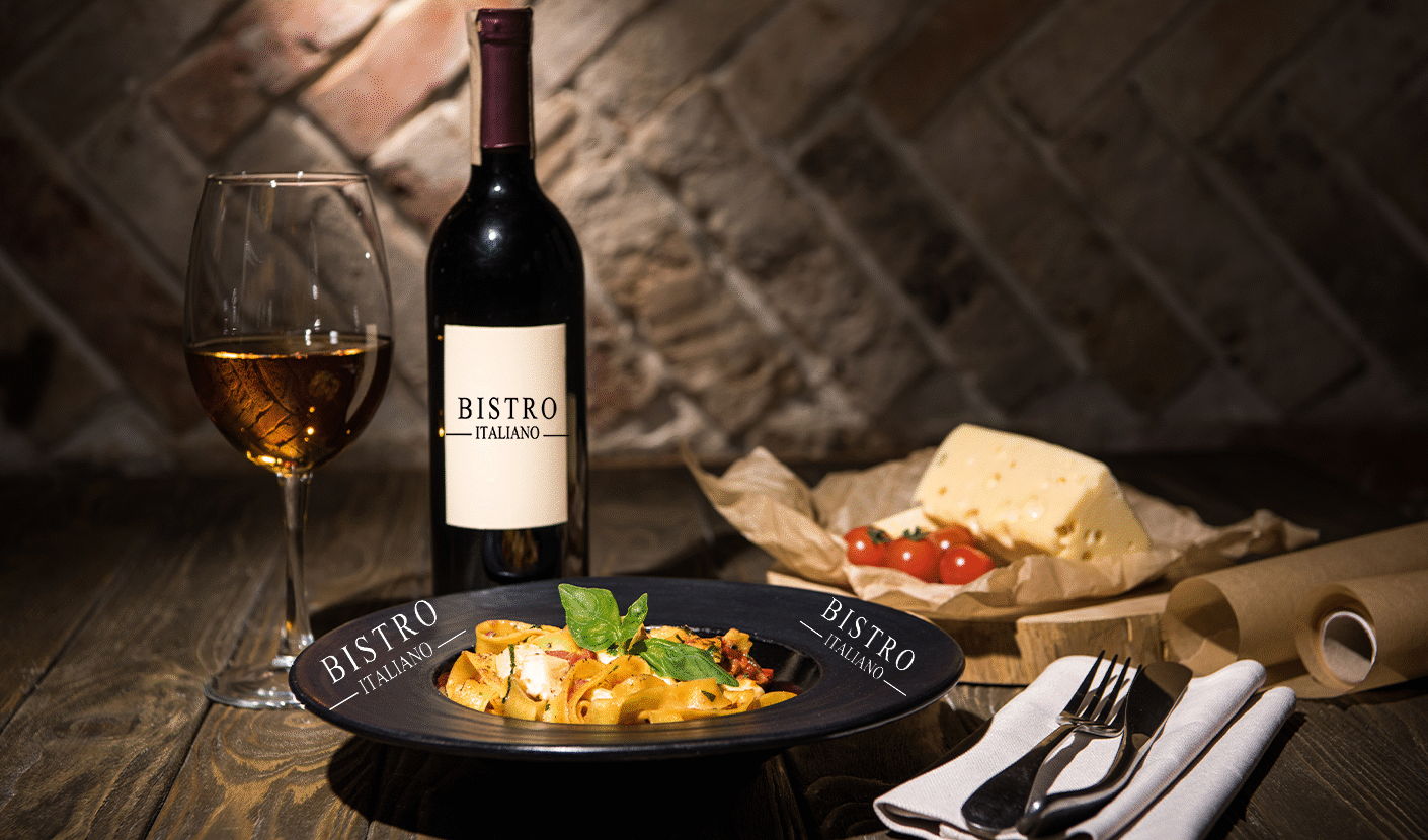 Authentic Italian pasta and wine served at Bistro Italiano Durham